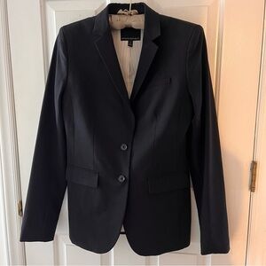 Banana Republic Wool Blazer Black 2 TALL Tailored Minimal Neutral Basic Longline